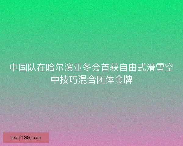 中国队在哈尔滨亚冬会首获自由式滑雪空中技巧混合团体金牌